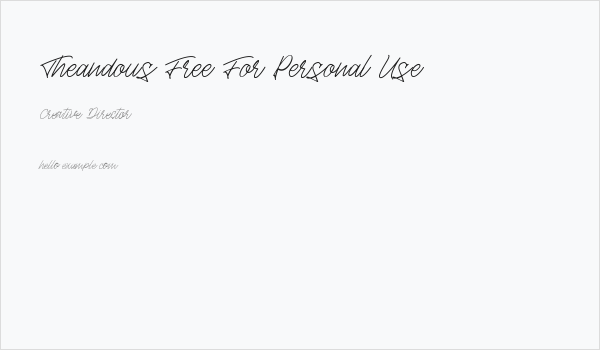 Theandous Free For Personal Use Business Card