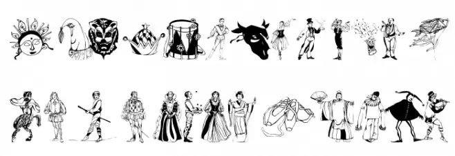 TheaterSymbols फ़ॉन्ट लोअरकेस