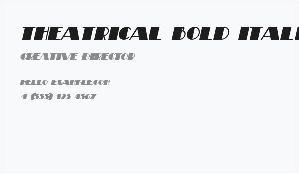 Theatrical Bold Italic Business Card