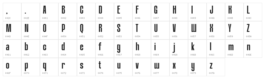 Themora DEMO Regular Character Map
