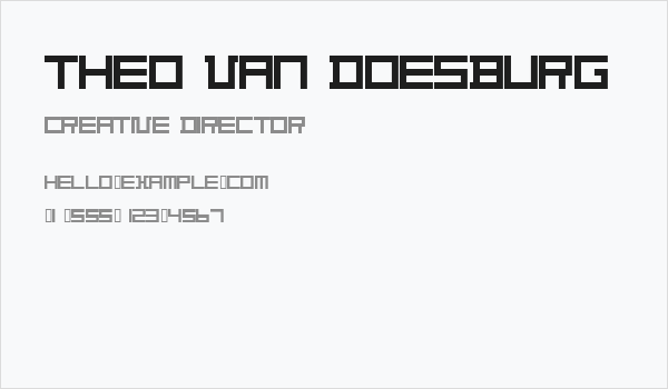 Theo Van Doesburg Business Card