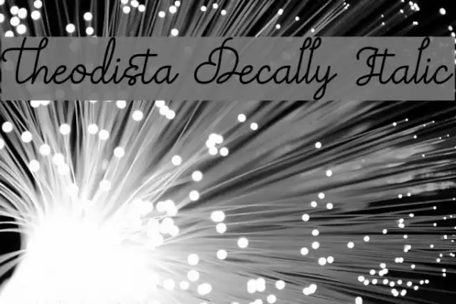 Theodista Decally Italic Font examples