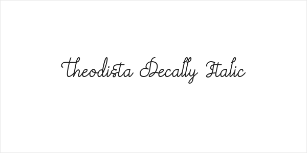 Theodista Decally Italic Logo