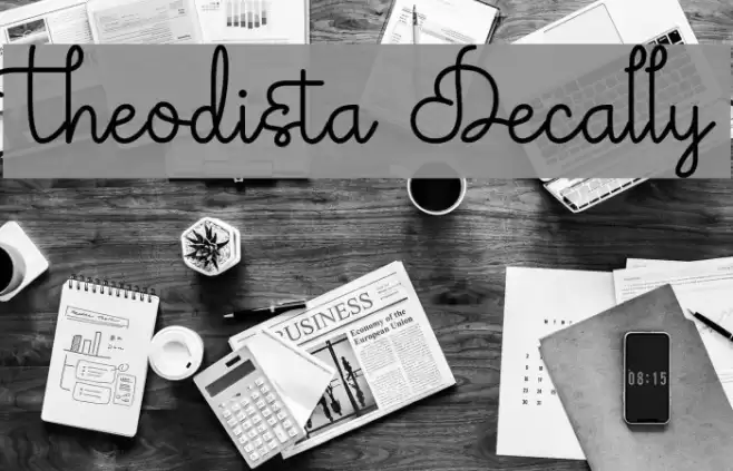 Theodista Decally Font examples