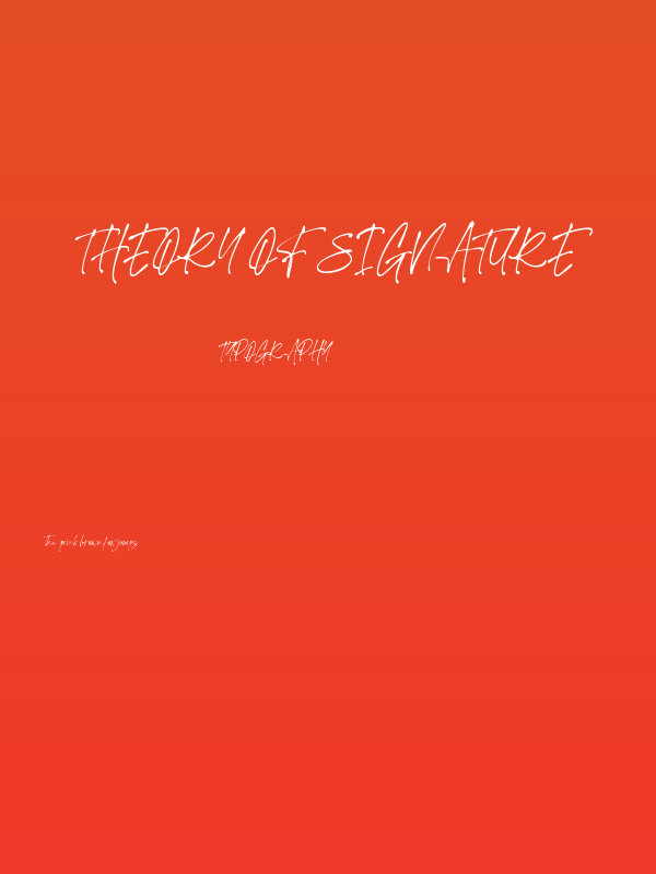 Theory of Signature Poster