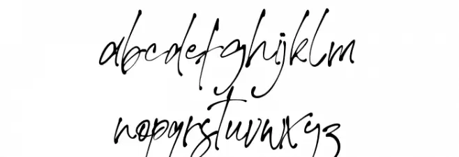 Theory of Signature Schriftart Kleinbuchstaben