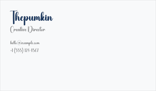 Thepumkin Business Card