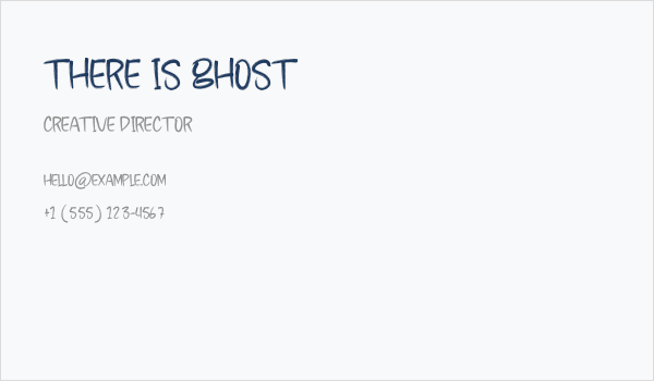 There Is Ghost Business Card