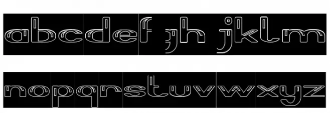 Thermometer-Hollow-Inverse Font LOWERCASE