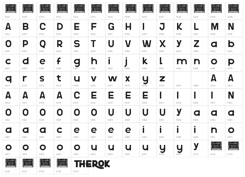 Therok Thin Personal Character Map