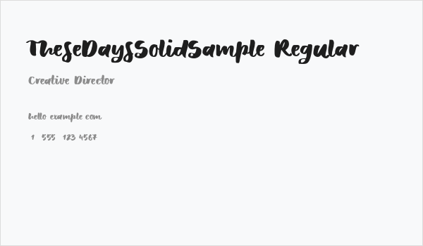 TheseDaysSolidSample-Regular Business Card