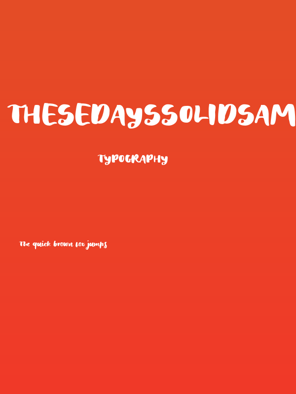 TheseDaysSolidSample-Regular Poster