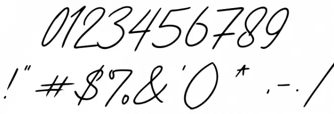 Thesignature Font OTHER CHARS