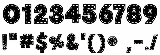 Thick Stitch Font Alte caractere