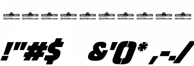 Thicker Trial Black Italic Font OTHER CHARS