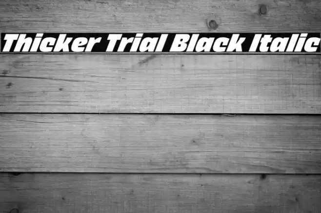 Thicker Trial Black Italic Font examples