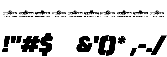 Thicker Trial Black Slanted Font OTHER CHARS
