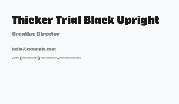 Thicker Trial Black Upright Business Card