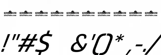 Thicker Trial Regular Italic Font OTHER CHARS