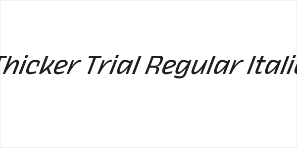Thicker Trial Regular Italic Logo