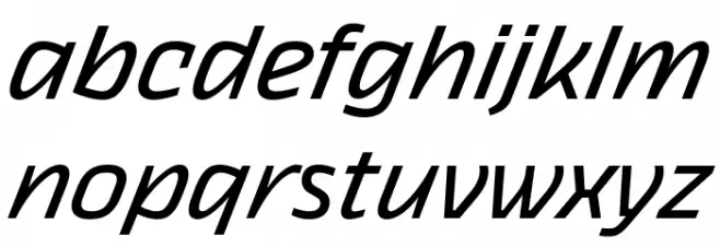 Thicker Trial Regular Italic Schriftart Kleinbuchstaben