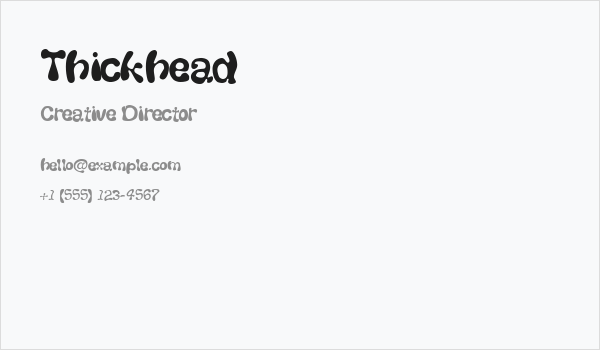 Thickhead Business Card
