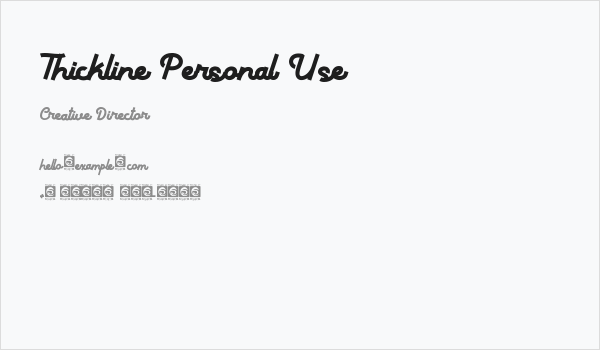 Thickline Personal Use Business Card