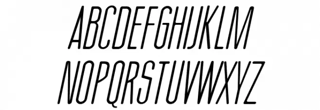 Thin Cool Italic Schriftart Groß