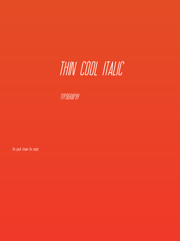 Thin Cool Italic Poster