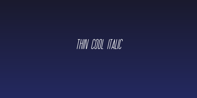 Thin Cool Italic Social Header