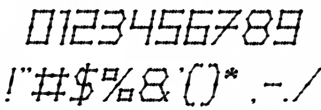 Thin Decorative Italic Font OTHER CHARS