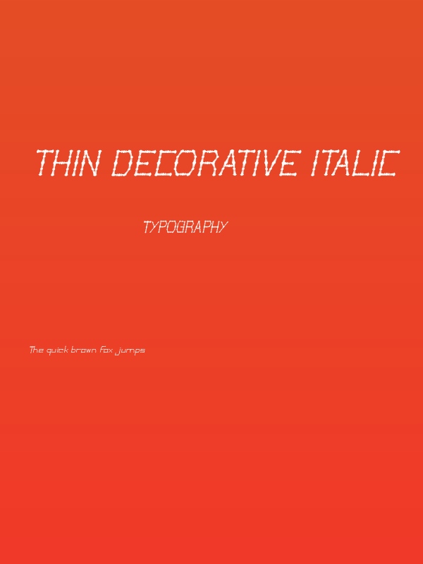 Thin Decorative Italic Poster