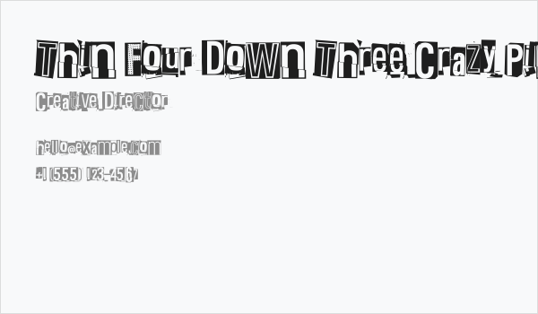 Thin Four Down Three Crazy Pink Zero Business Card