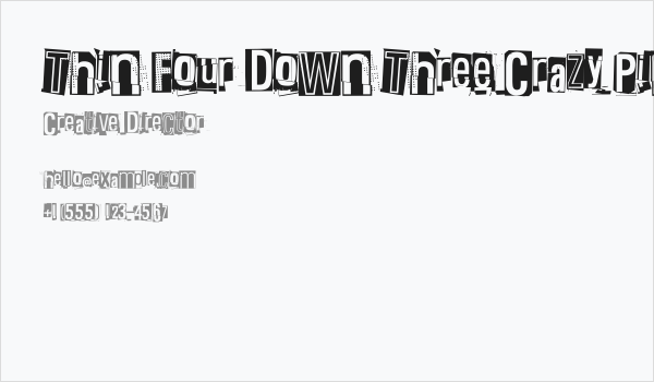 Thin Four Down Three Crazy Pink Business Card