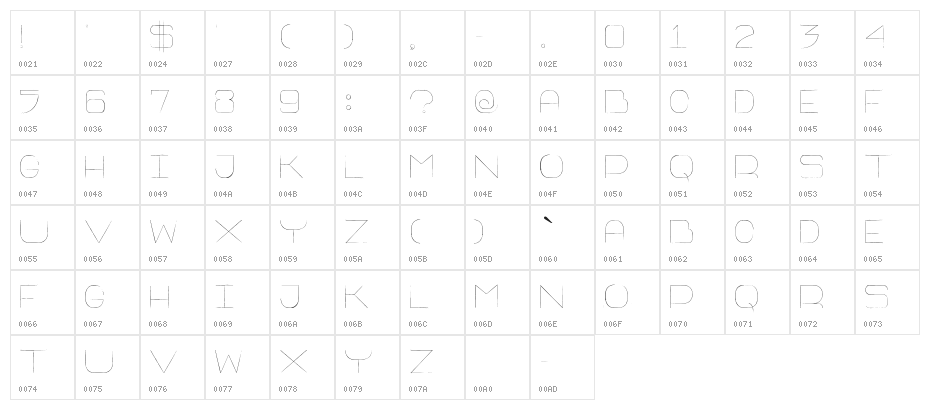 Thin Franq Character Map
