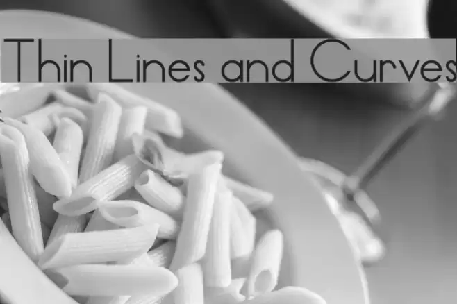 Thin Lines and Curves Font examples