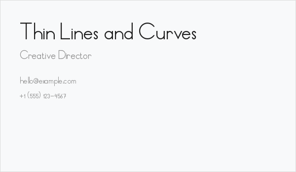 Thin Lines and Curves Business Card