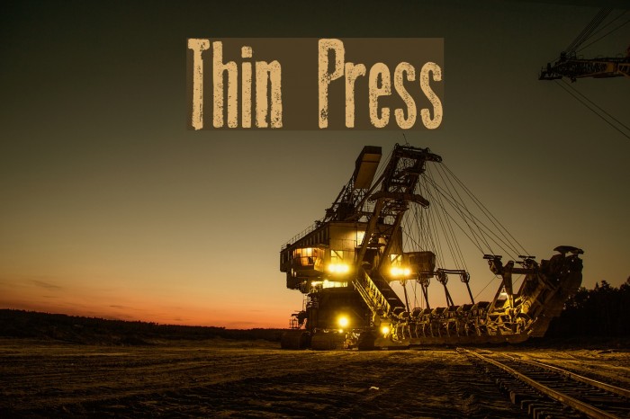 Thin Press Font examples