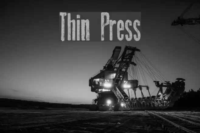 Thin Press Font examples