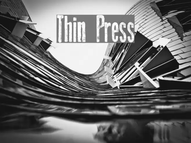 Thin Press Font examples
