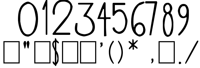 Thin Skinned Font OTHER CHARS