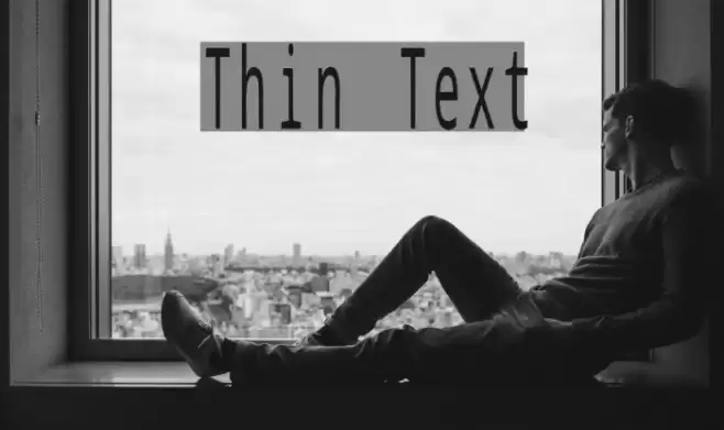 Thin Text Font examples