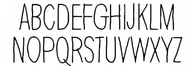 Thin king फ़ॉन्ट लोअरकेस