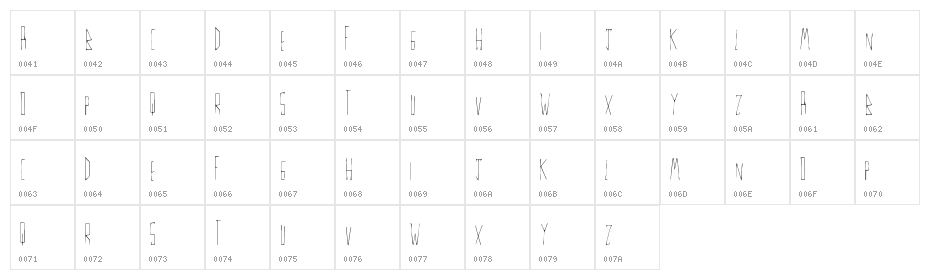 ThinFine Character Map