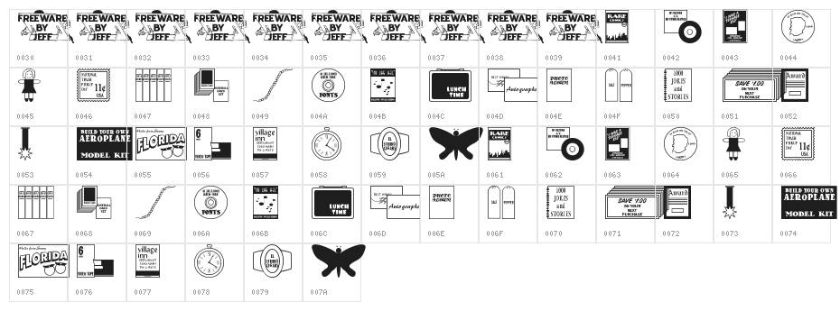 Things Collected JL Character Map