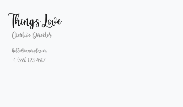 Things Love Business Card