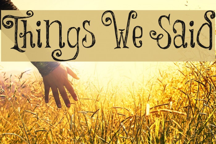 Things We Said Font examples