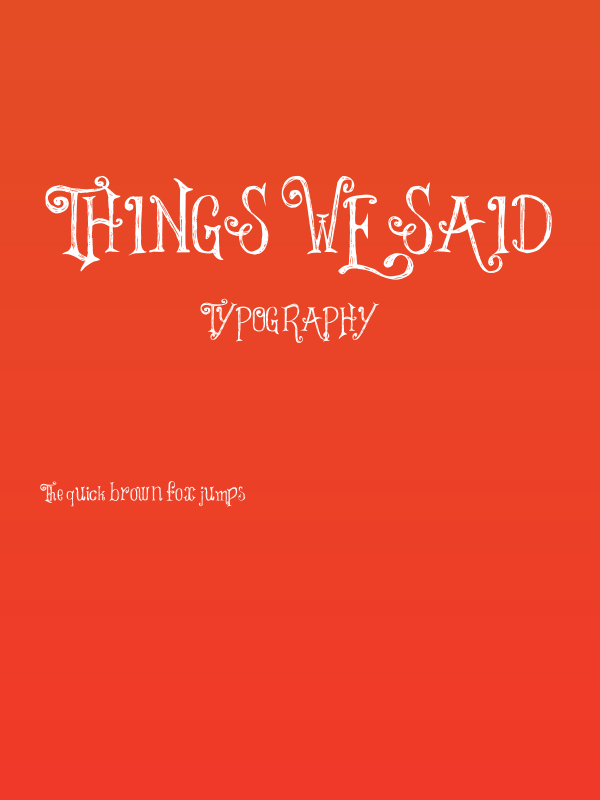 Things We Said Poster
