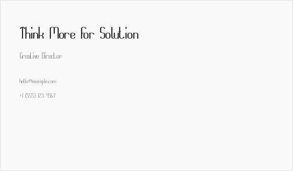 Think More For Solution Business Card