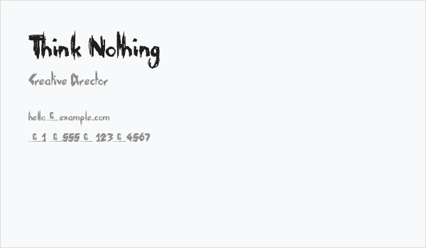 Think Nothing Business Card